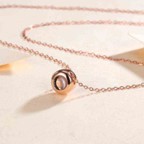 Ροζ χρυσό κολιέ minimal με πέτρα προβολής εικόνας