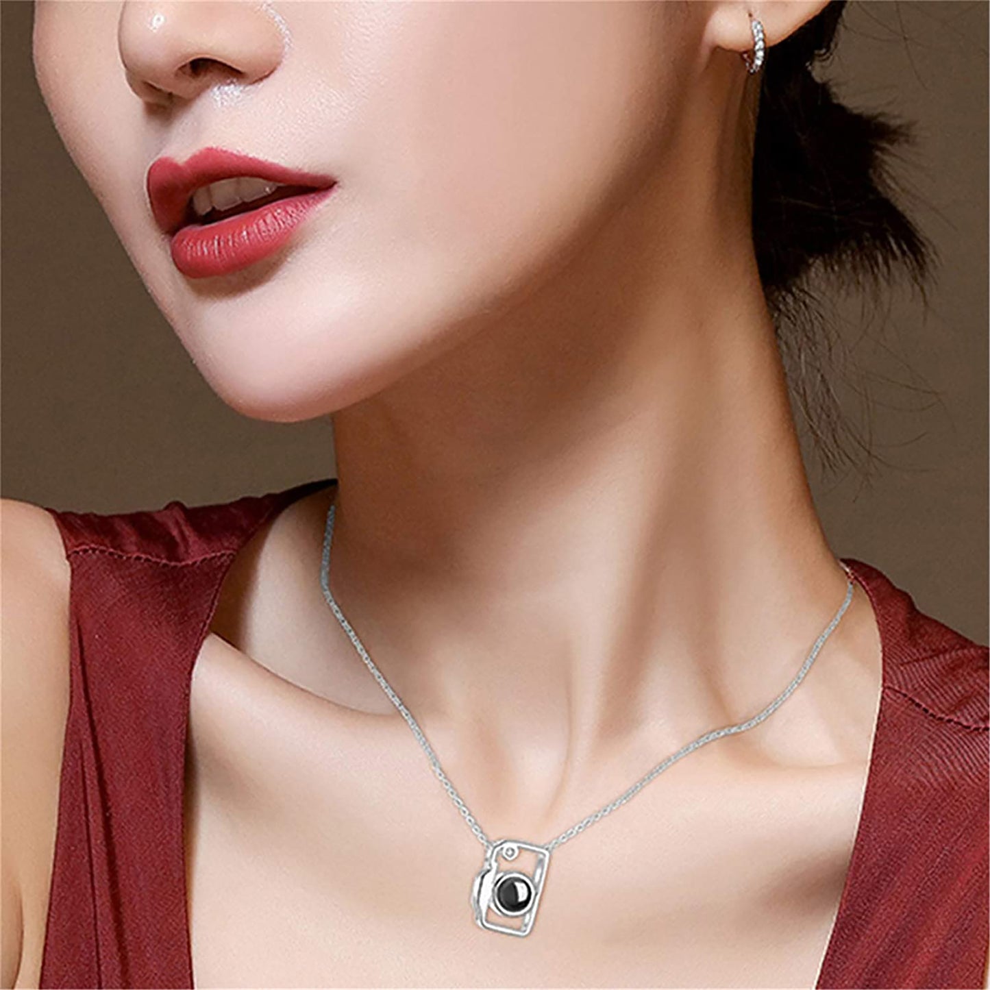 Κολιέ σε Σχήμα Κάμερας με Προβολή Φωτογραφίας (Ασήμι 925)