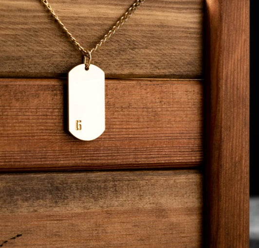 Κολιέ Dog Tag από Ανοξείδωτο Ατσάλι με Χάραξη Laser – Χρυσό ή Ασημί (με αλυσίδα)